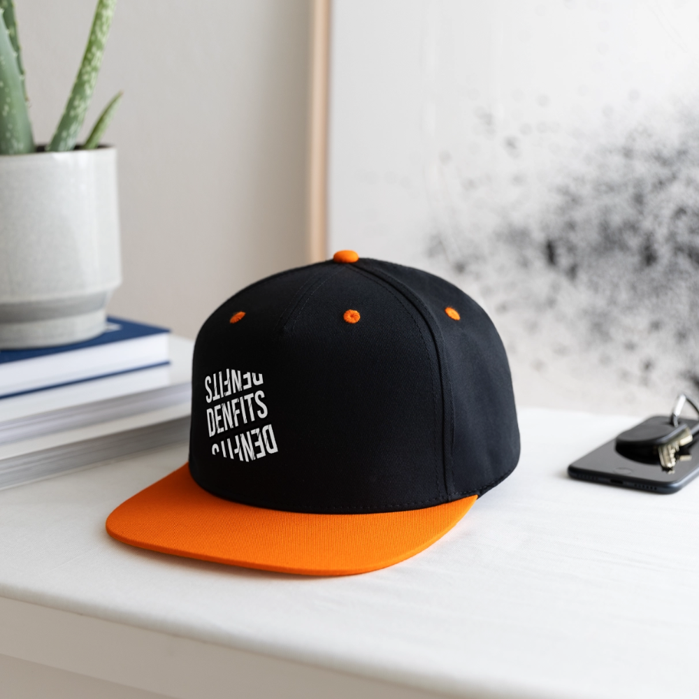 Denfits-keps med snapback - svart/neonorange
