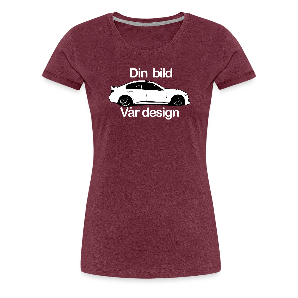 Din - Premium-T-shirt dam - bordeauxmelerad