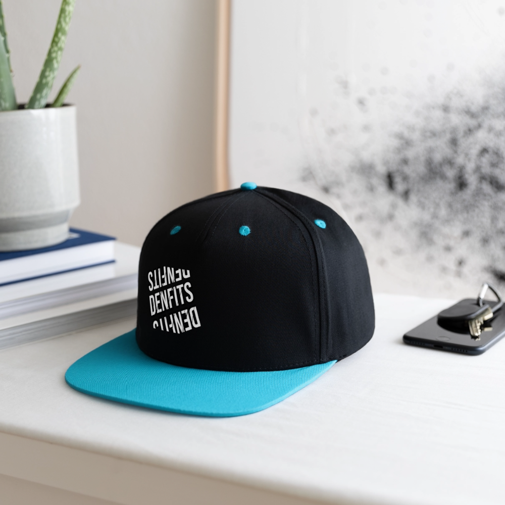 Denfits-keps med snapback - svart/turkos