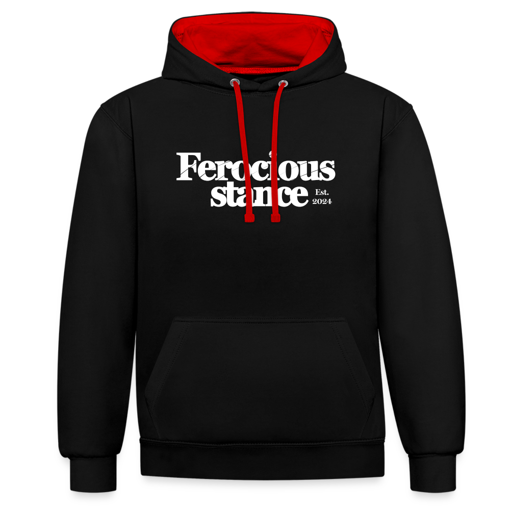 Ferocious - Kontrastluvtröja - svart/röd