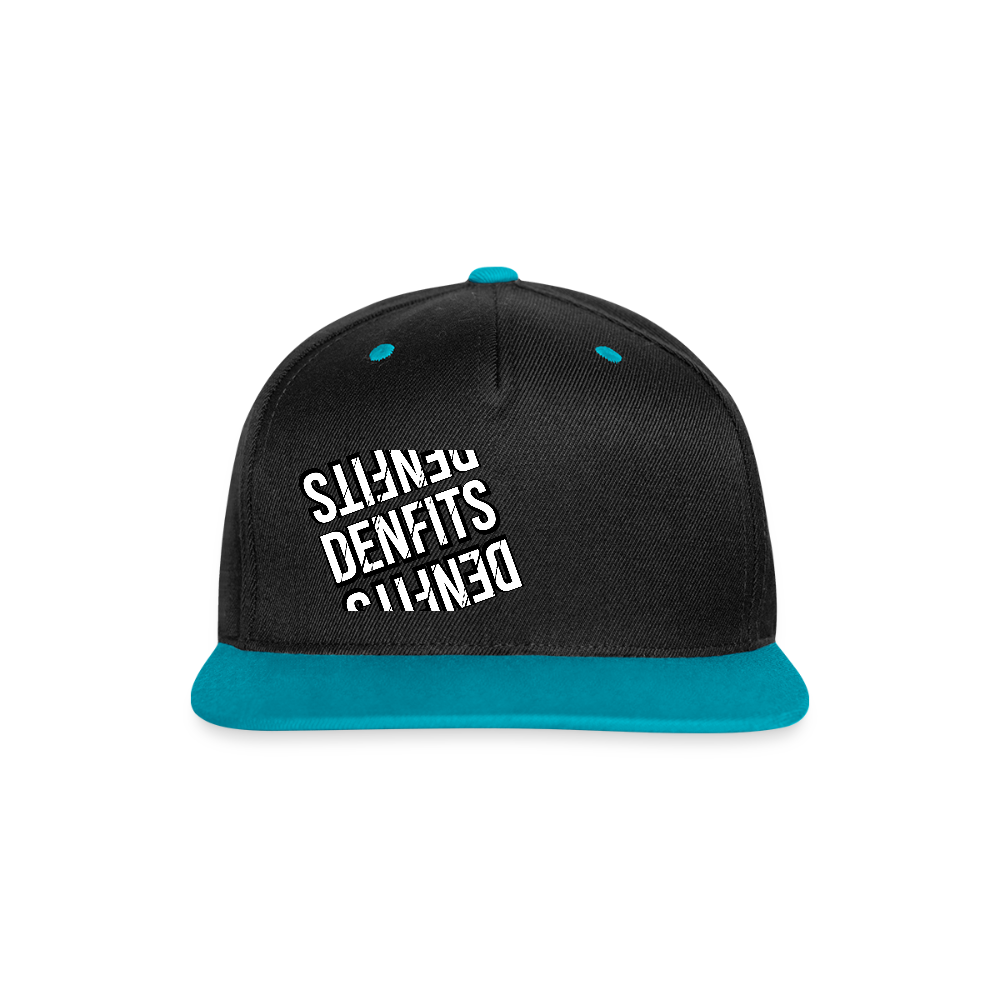 Denfits-keps med snapback - svart/turkos