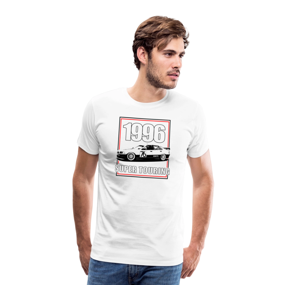 96 Super RED - Premium-T-shirt herr - vit
