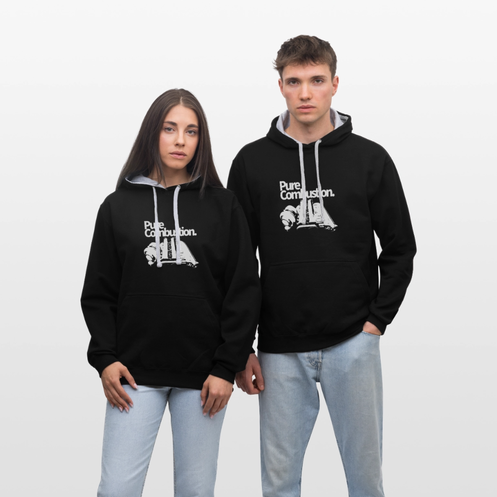 Pure - Kontrastluvtröja - svart/gråmelerad