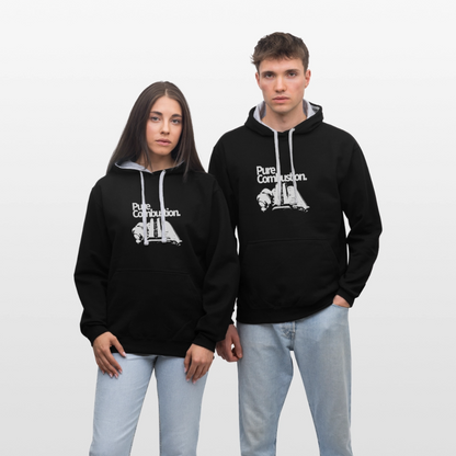Pure - Kontrastluvtröja - svart/gråmelerad