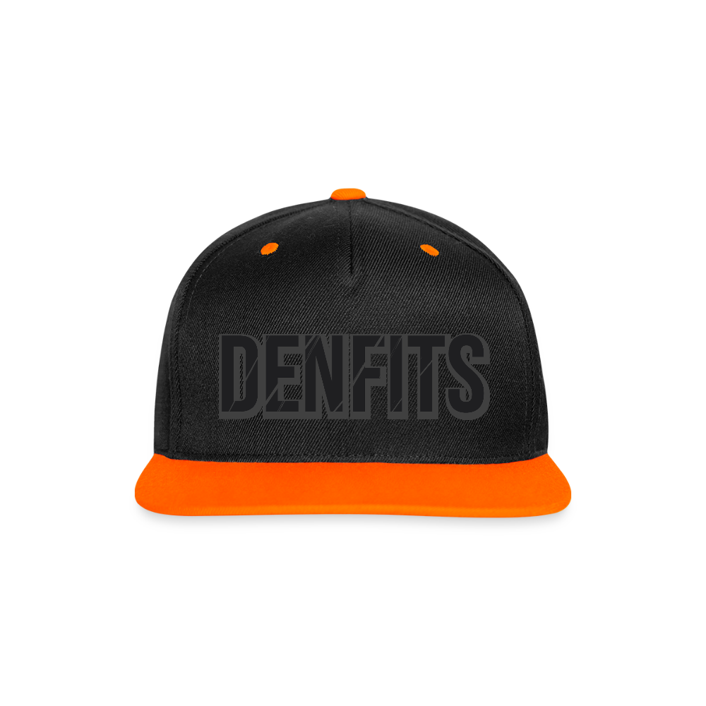 Kontrastkeps med snapback - svart/neonorange