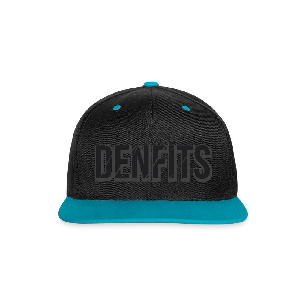 Kontrastkeps med snapback - svart/turkos