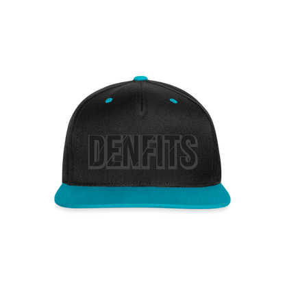 Kontrastkeps med snapback - svart/turkos