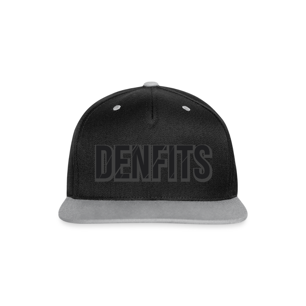 Kontrastkeps med snapback - svart/grå