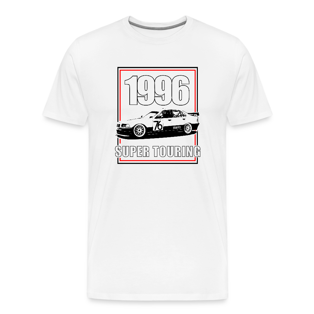 96 Super RED - Premium-T-shirt herr - vit