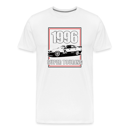 96 Super RED - Premium-T-shirt herr - vit