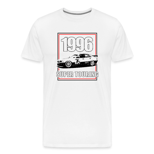 96 Super RED - Premium-T-shirt herr - vit