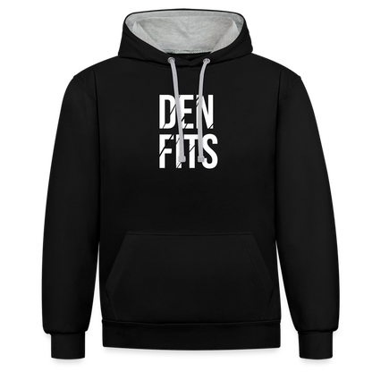 Denfits - Contrast Colour Hoodie - svart/gråmelerad