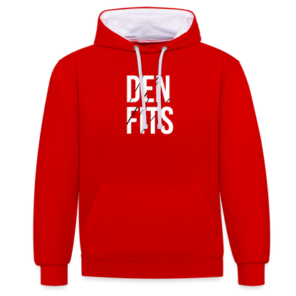 Denfits - Contrast Colour Hoodie - röd/vit