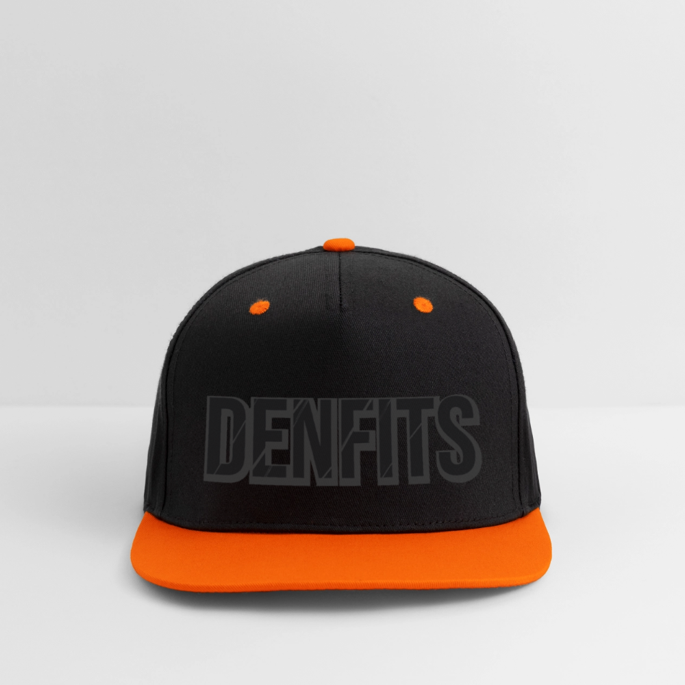 Kontrastkeps med snapback - svart/neonorange