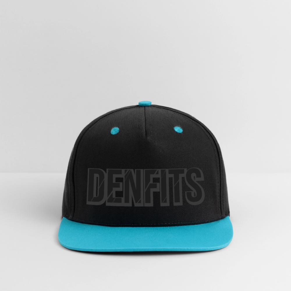 Kontrastkeps med snapback - svart/turkos