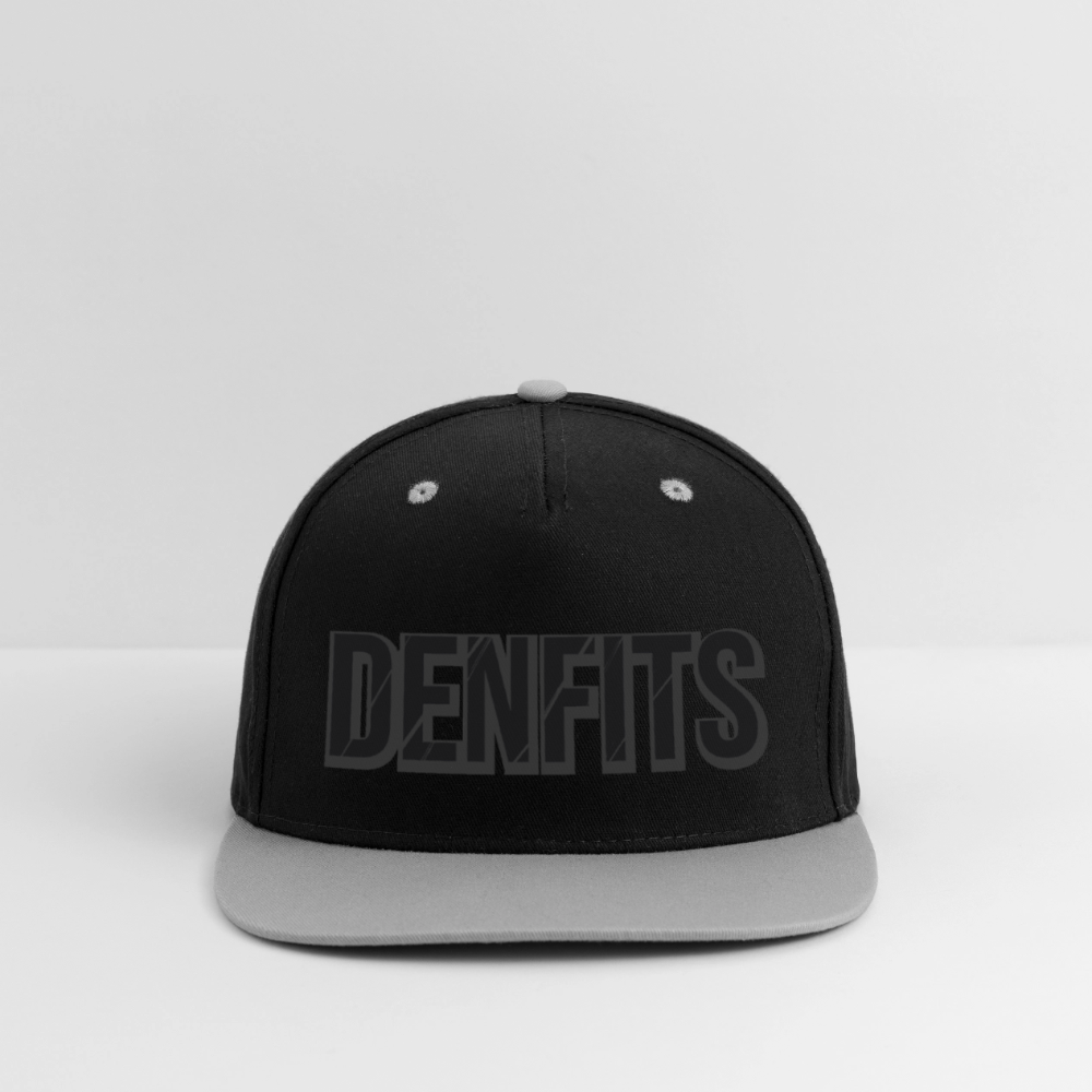 Kontrastkeps med snapback - svart/grå
