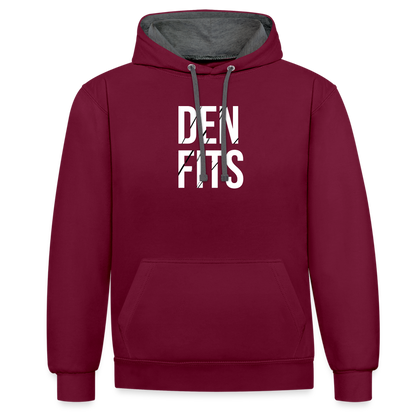 Denfits - Contrast Colour Hoodie - vinröd/antracit