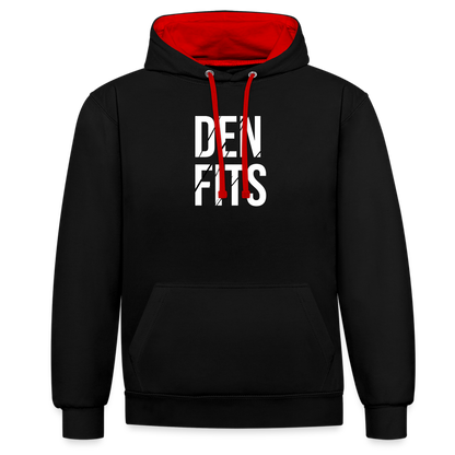Denfits - Contrast Colour Hoodie - svart/röd
