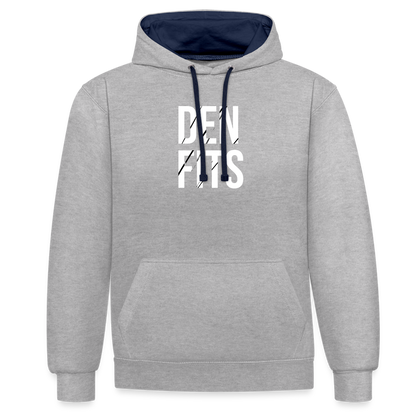 Denfits - Contrast Colour Hoodie - gråmelerad/marinblå
