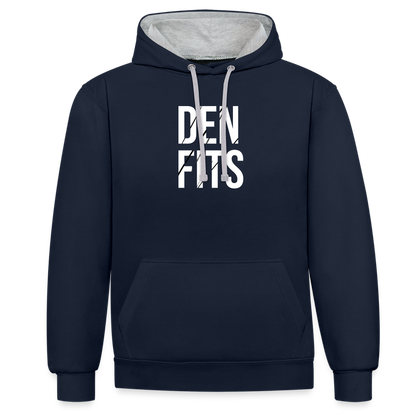 Denfits - Contrast Colour Hoodie - marinblå/gråmelerad