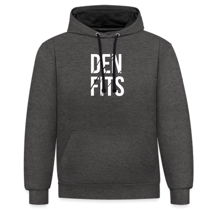 Denfits - Contrast Colour Hoodie - antracit/svart