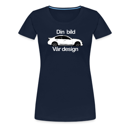 Din - Premium-T-shirt dam - marinblå